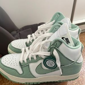Nike dunk high enamel green denim. Women’s size 8